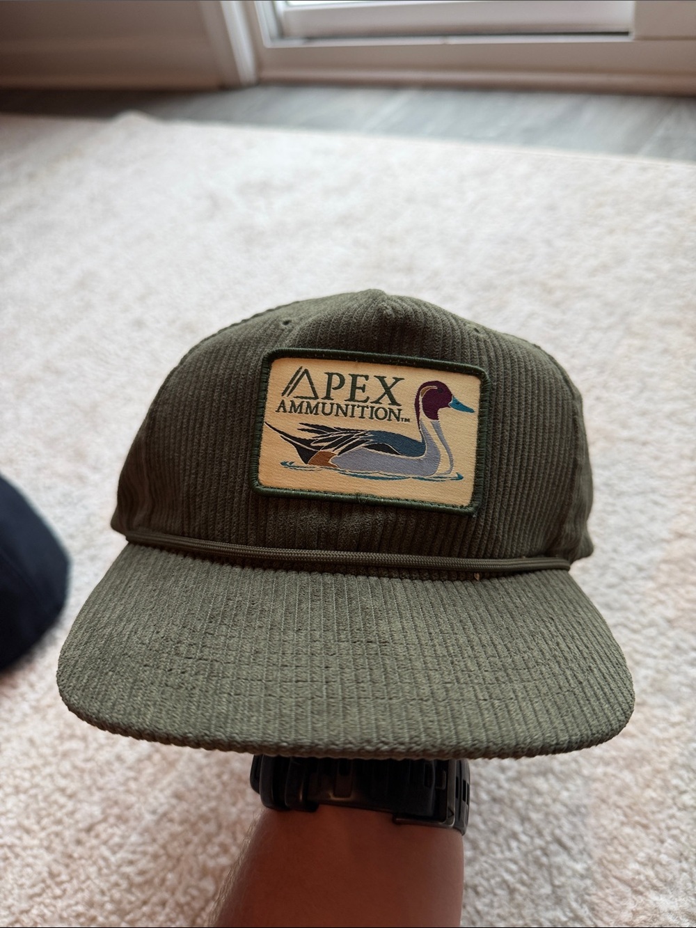 Apex Ammunition Olive Green Corduroy Patch Cap